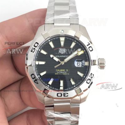 Perfect Replica Swiss Replica Black Dial Tag Heuer Aquaracer Calibre 5 Automatic Mens Watch 43mm